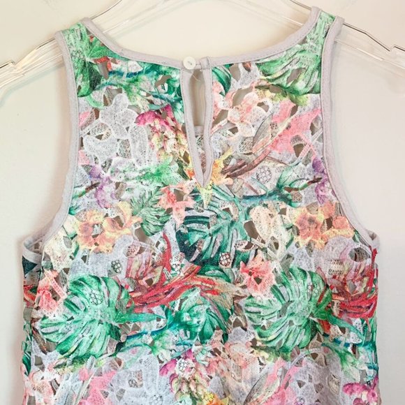 🔴Anthropologie Inari Floral Fiore Lace Cut Out Sleeveless Tank Top Unlined SZ S - Picture 4 of 11